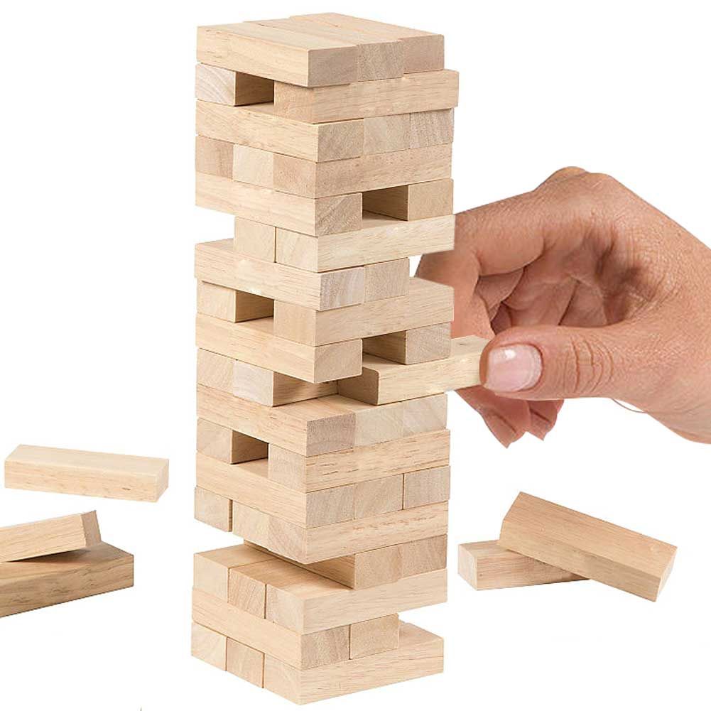 Classic Jenga Wooden Stacking Tower Board Game for Kids & Adults