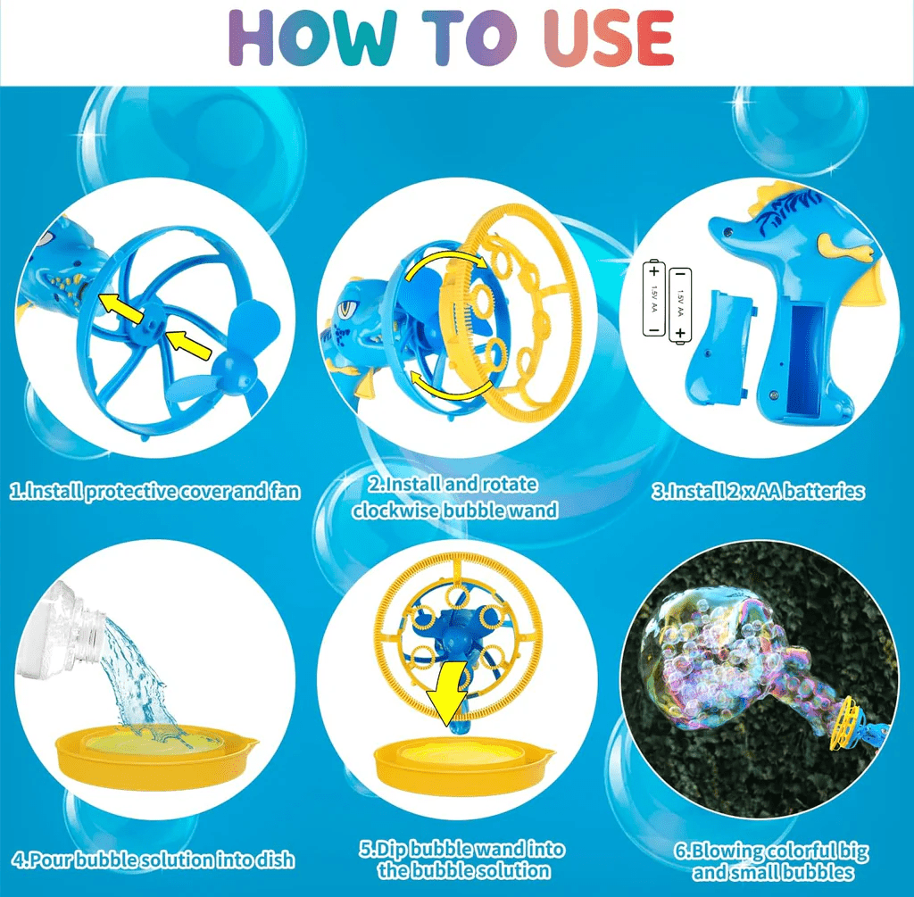 2 in 1 Electric Lion Dance Bubble Gun For Kids