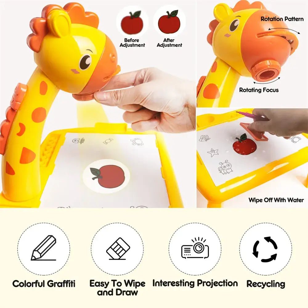 3 In 1 Kids Painting Drawing Activity Kit Projector Table (Random Color)