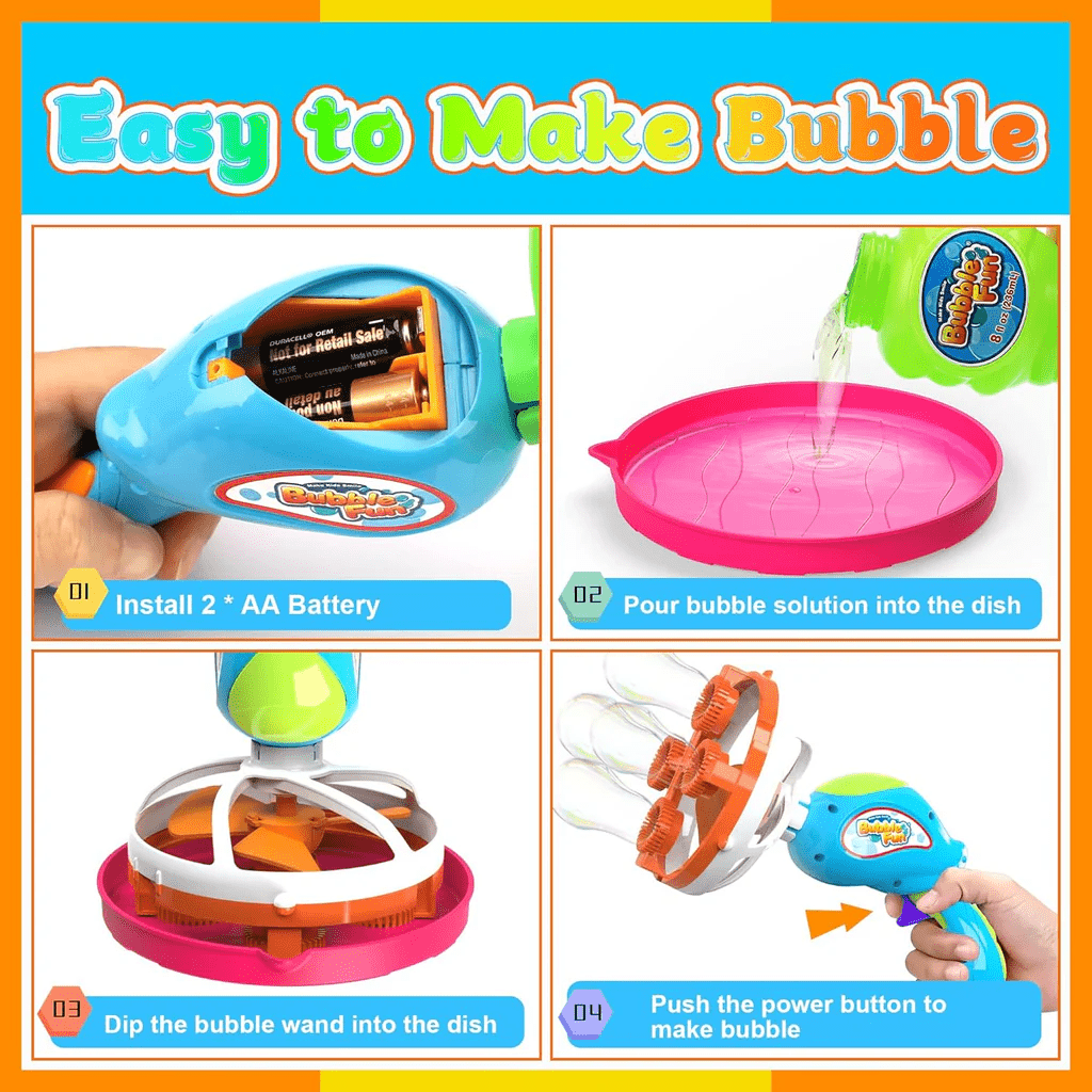 2 in 1 Electric Lion Dance Bubble Gun For Kids