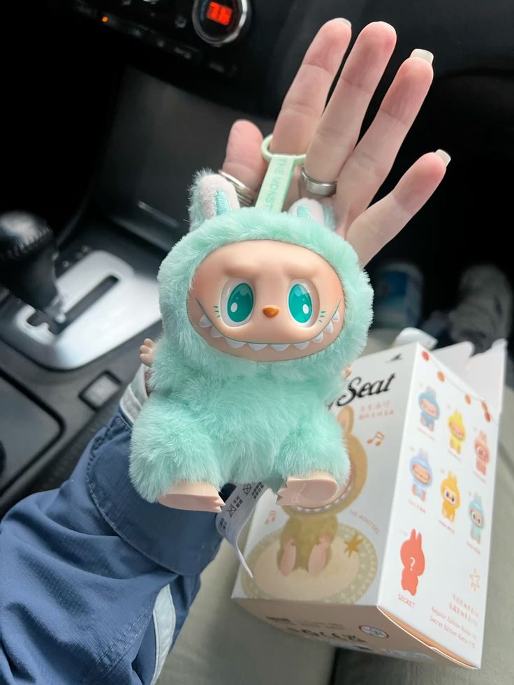 Labubu Have A Seat Monster Plush Keychain - 1 PC (Green)