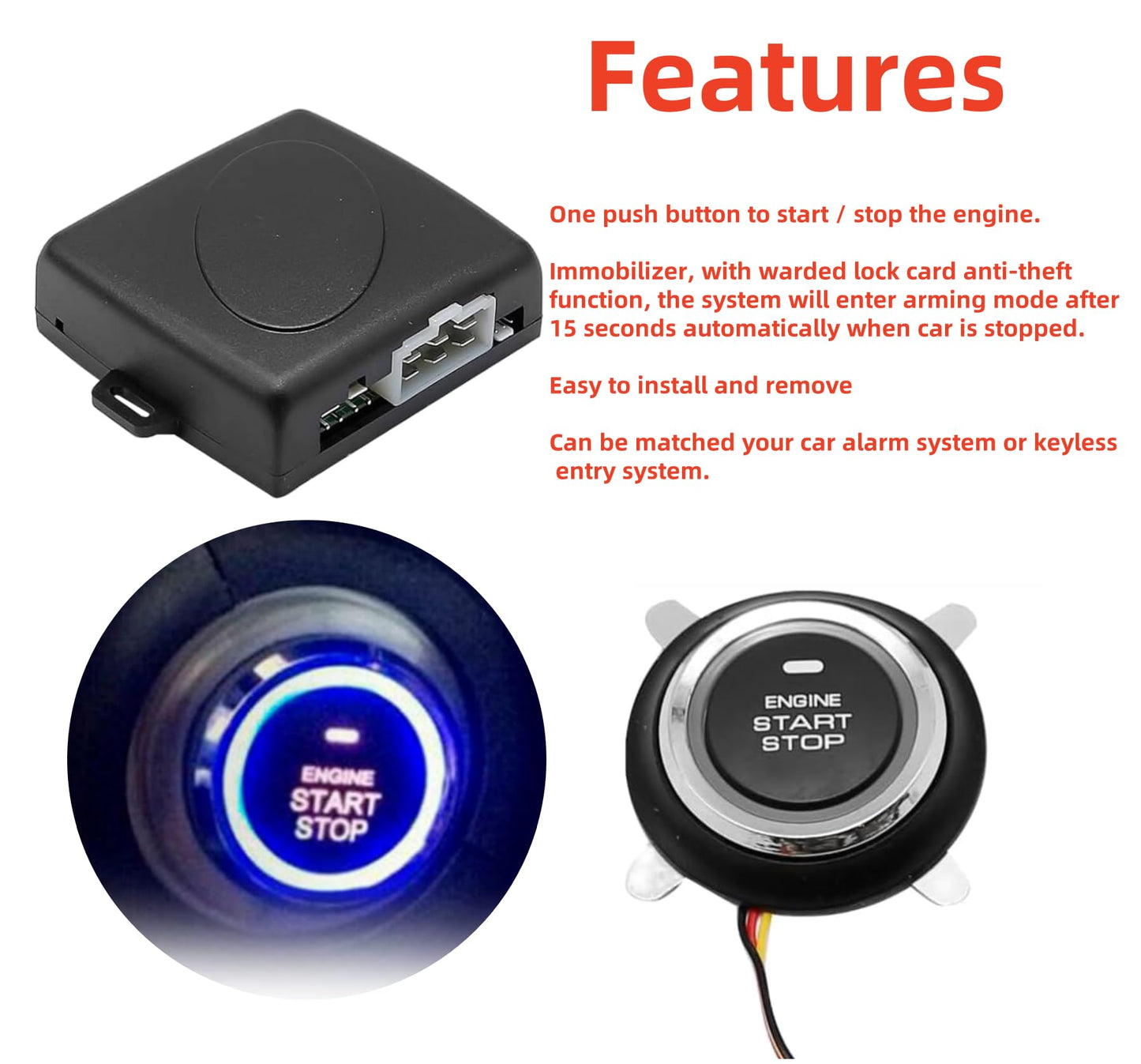 Car One Button Start/Stop System Kit