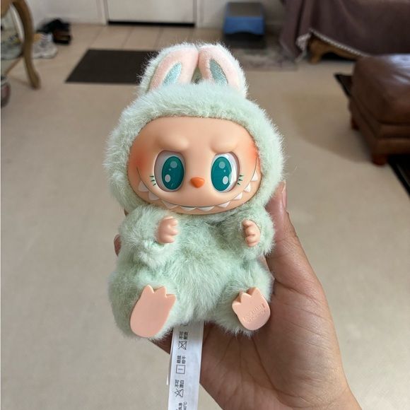 Labubu Have A Seat Monster Plush Keychain - 1 PC (Green)