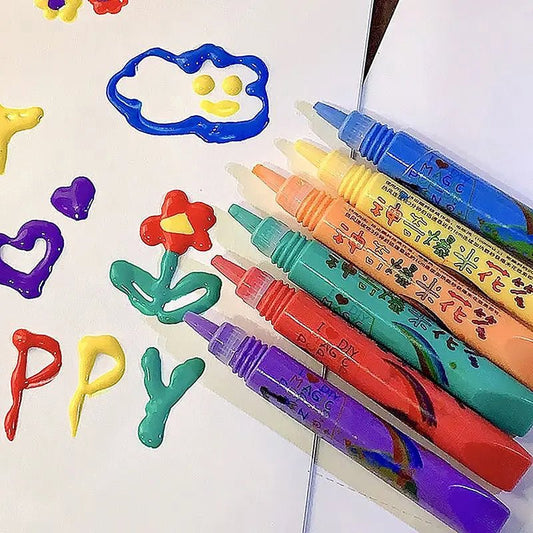 Colorful 3D Magic Popcorn Paint Pens For Kids