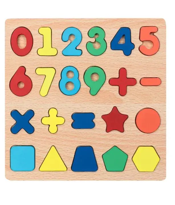 Early Educational wooden Colorful 3D Numbers Shapes and Alphabets