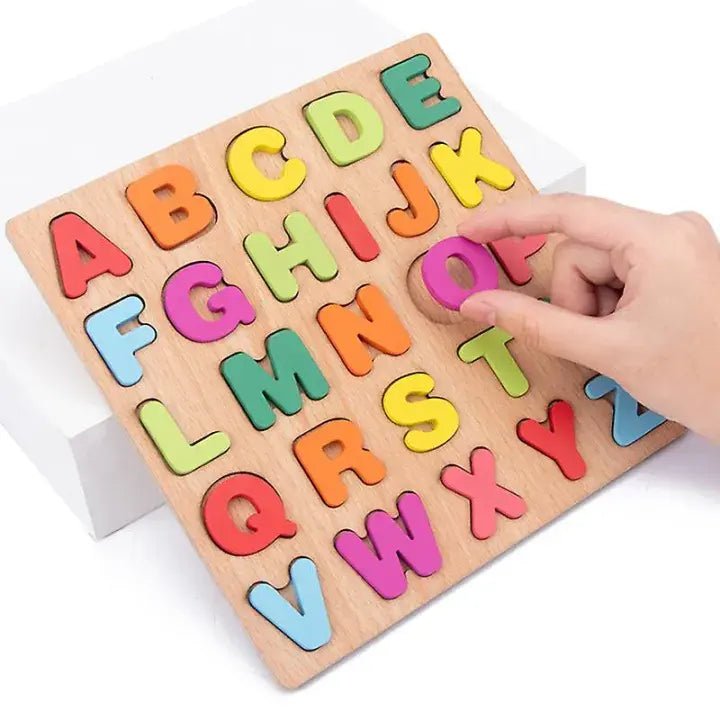 Early Educational wooden Colorful 3D Numbers Shapes and Alphabets