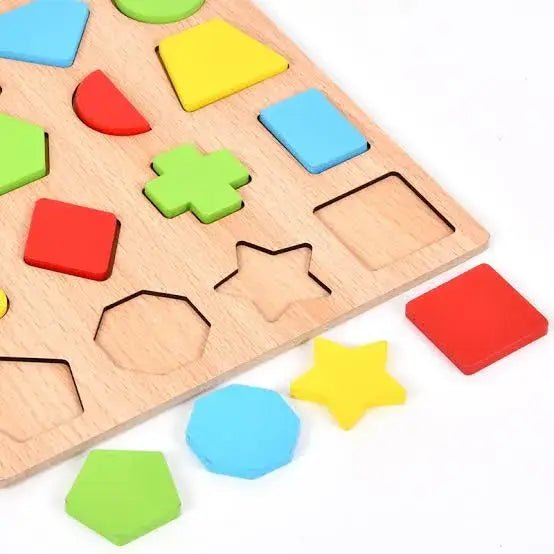 Early Educational wooden Colorful 3D Numbers Shapes and Alphabets