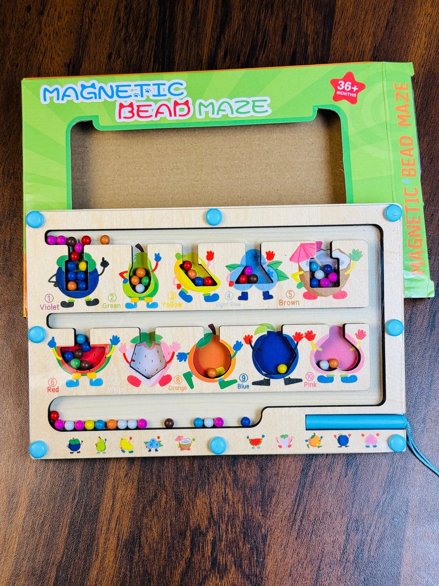 Wooden Magnetic Color Classification Maze