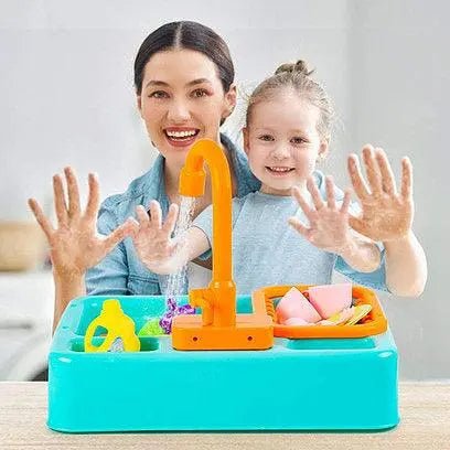 Electric Kitchen Sink Playset with Running Water