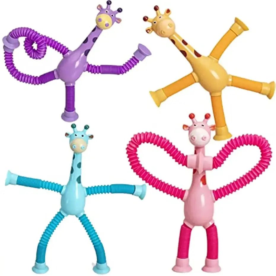 Telescopic Giraffe with Suction Cup Cartoon Toy For kids