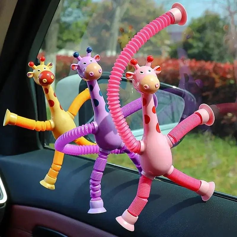 Telescopic Giraffe with Suction Cup Cartoon Toy For kids