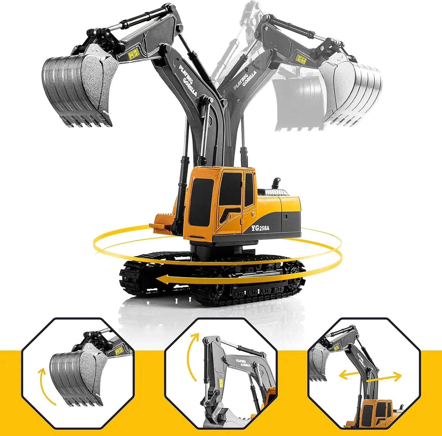 Remote Control Excavator Toy For Kids