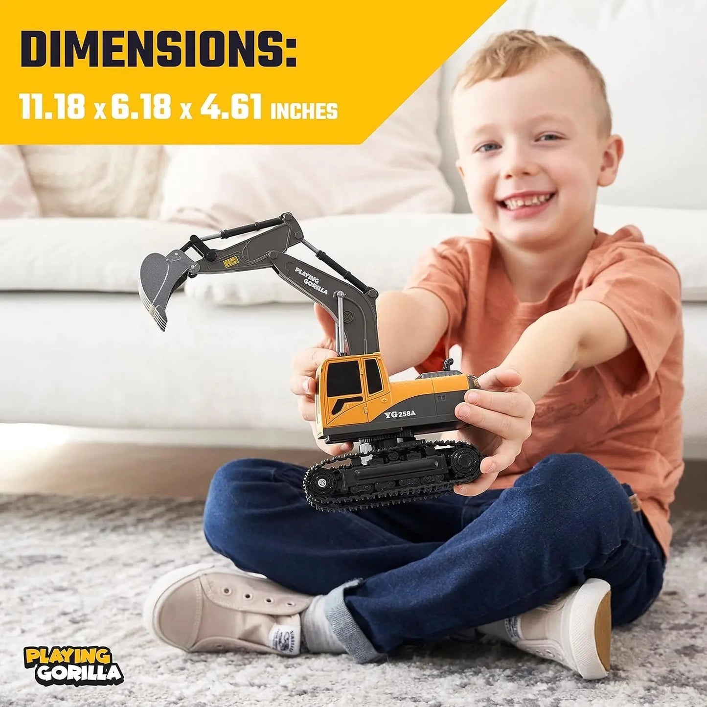Remote Control Excavator Toy For Kids