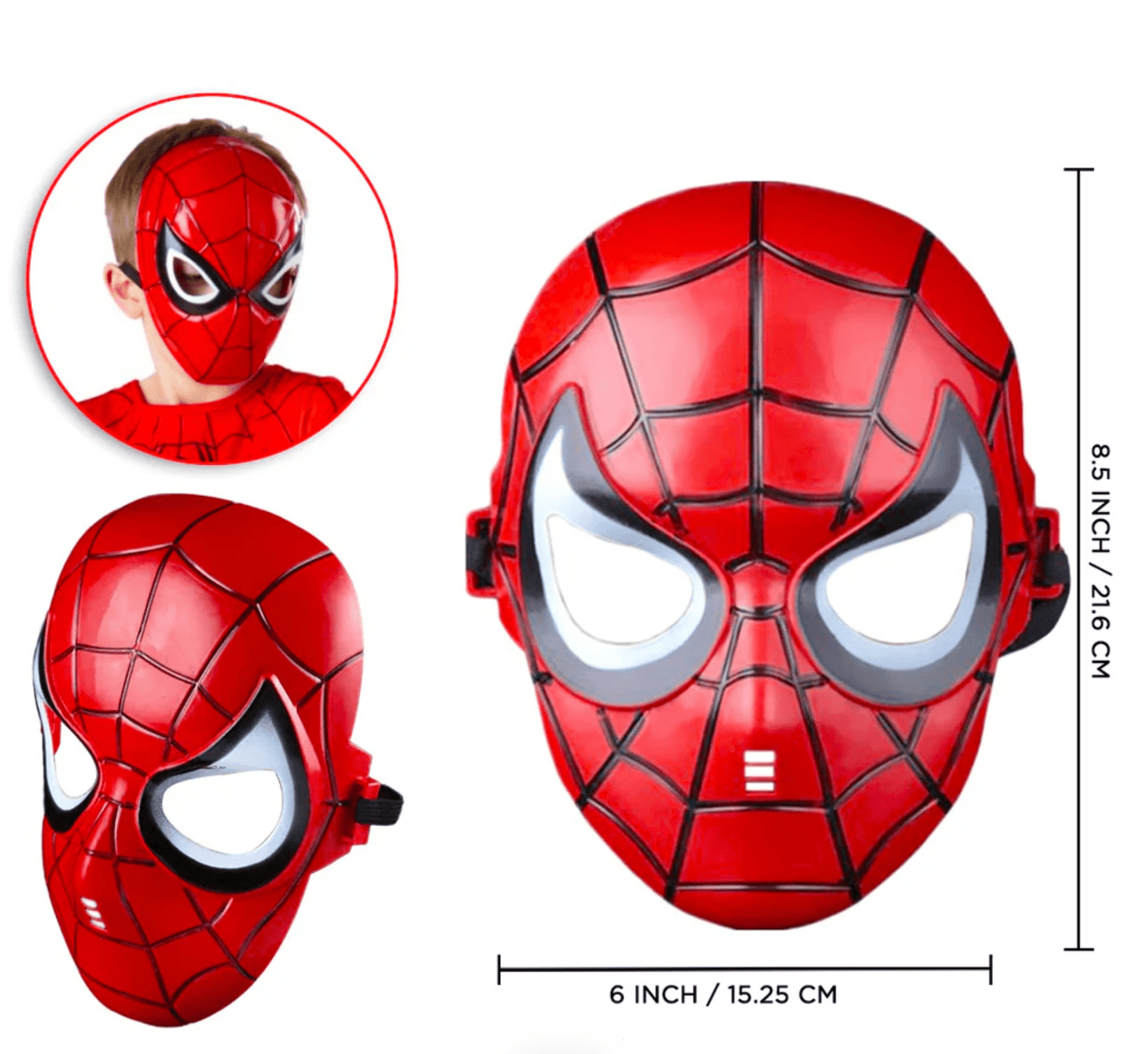 Glowing LED Light Spiderman Mask for Kids