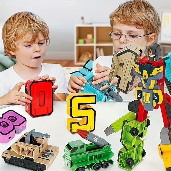 Transformer Robot With Number Figures 8 Pieces