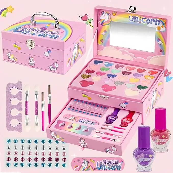 Unicorn Girls Safe & Pretend Play Cosmetic Makeup Case Beauty Kit