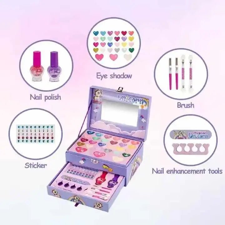 Unicorn Girls Safe & Pretend Play Cosmetic Makeup Case Beauty Kit