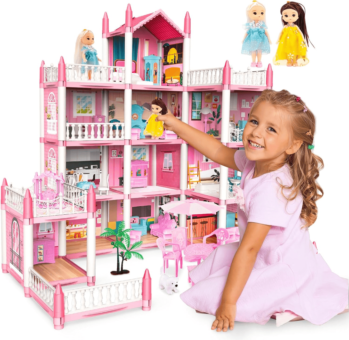 DIY Dreamy Pink Doll house Playset
