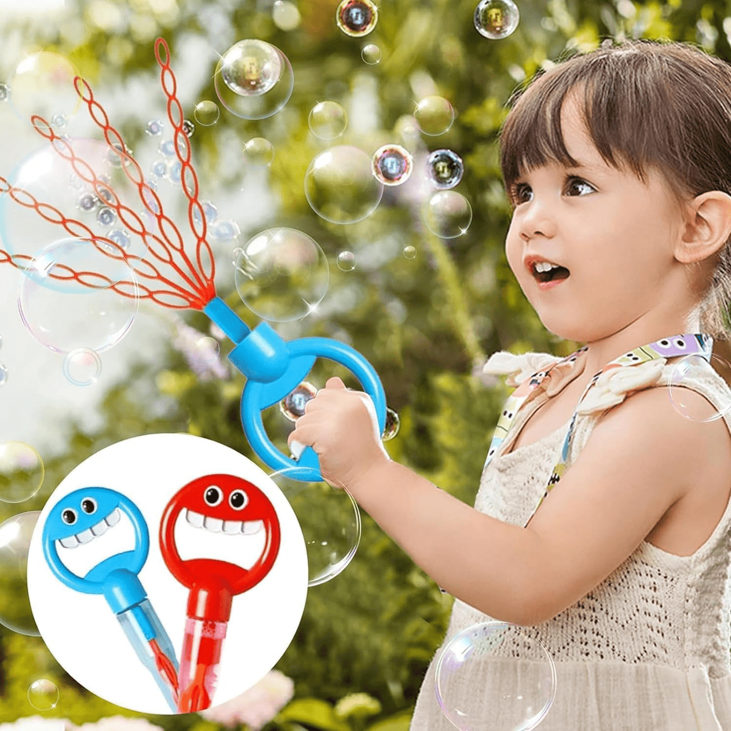 32 Hole Smiling Face Bubble Stick For Kids
