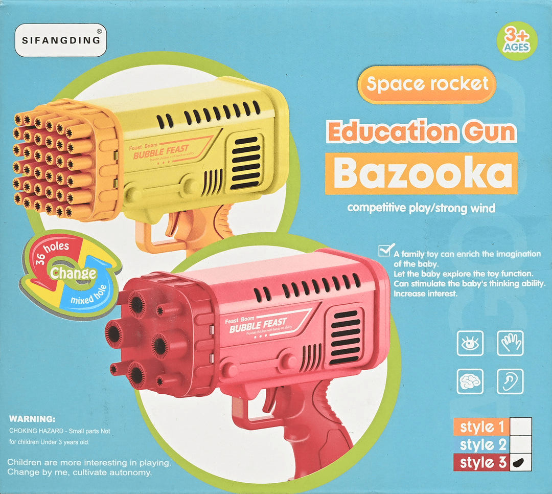 Space Rocket Bazooka Bubble Gun Electric Automatic Bubble Maker