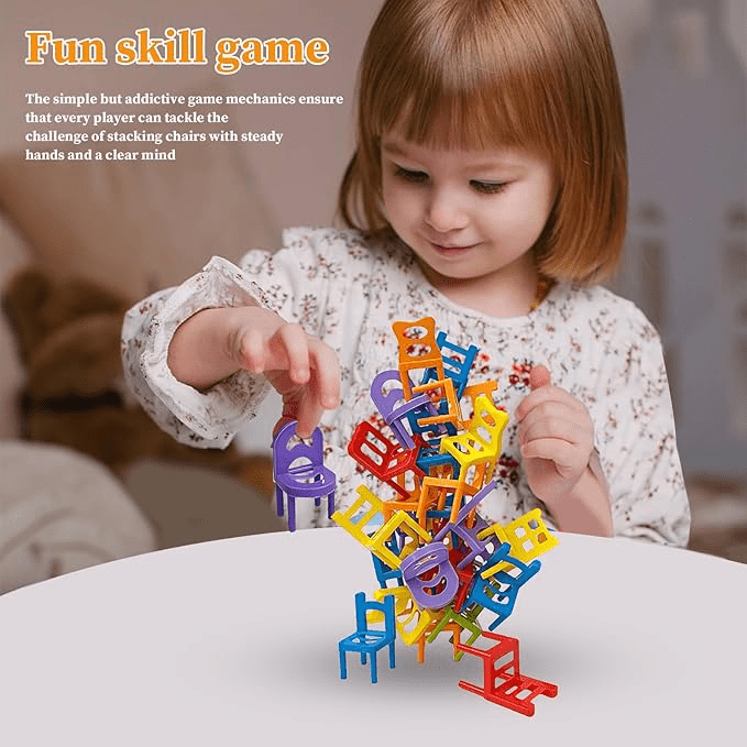 Stacking Chairs Balance Puzzle Battle Building Blocks Game