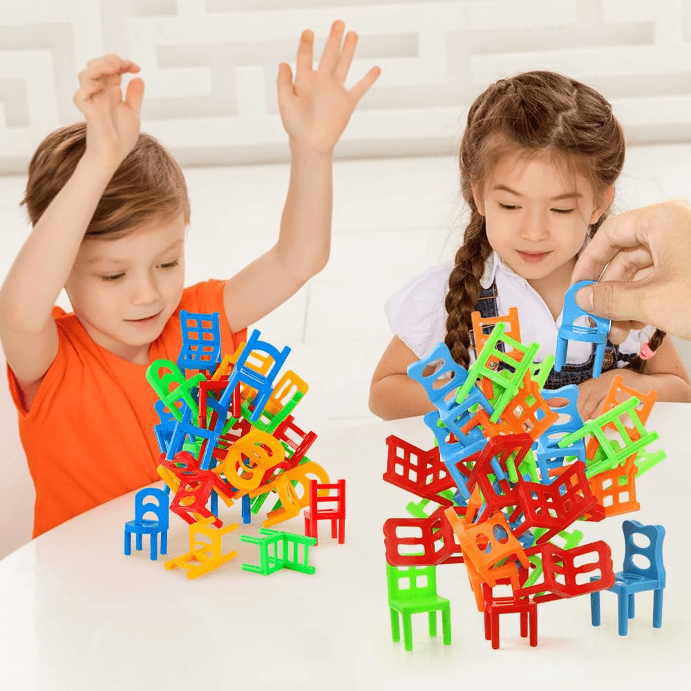 Stacking Chairs Balance Puzzle Battle Building Blocks Game