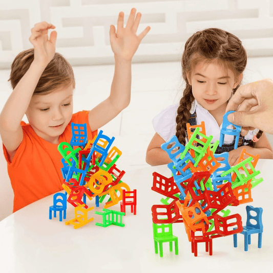 Stacking Chairs Balance Puzzle Battle Building Blocks Game