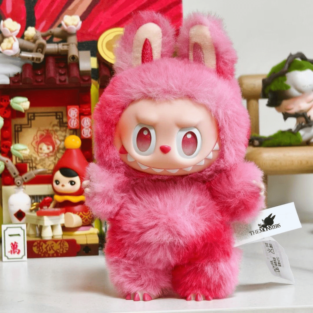 Labubu Big Into Energy Monster Plush Keychain - 1 PC (Red)