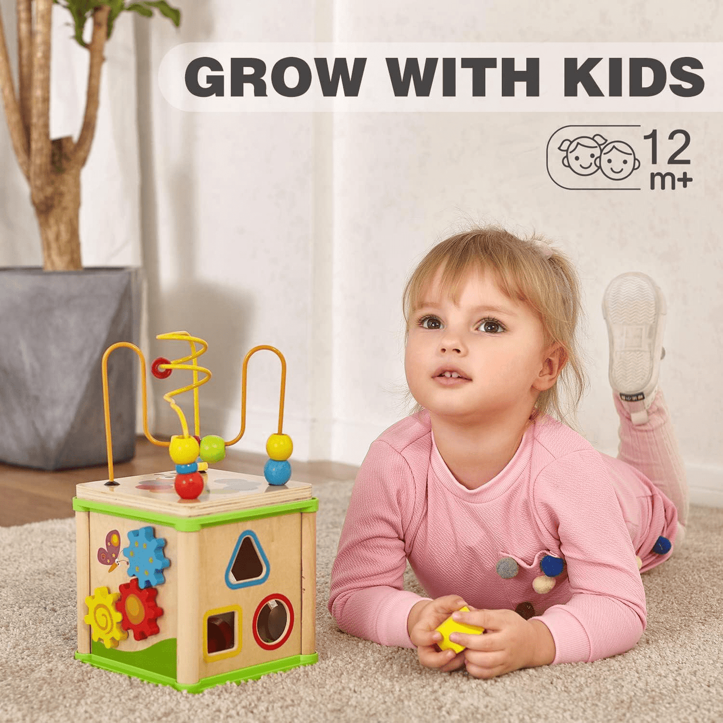 Activity Cube Board for Kids Hand and Eye Coordination