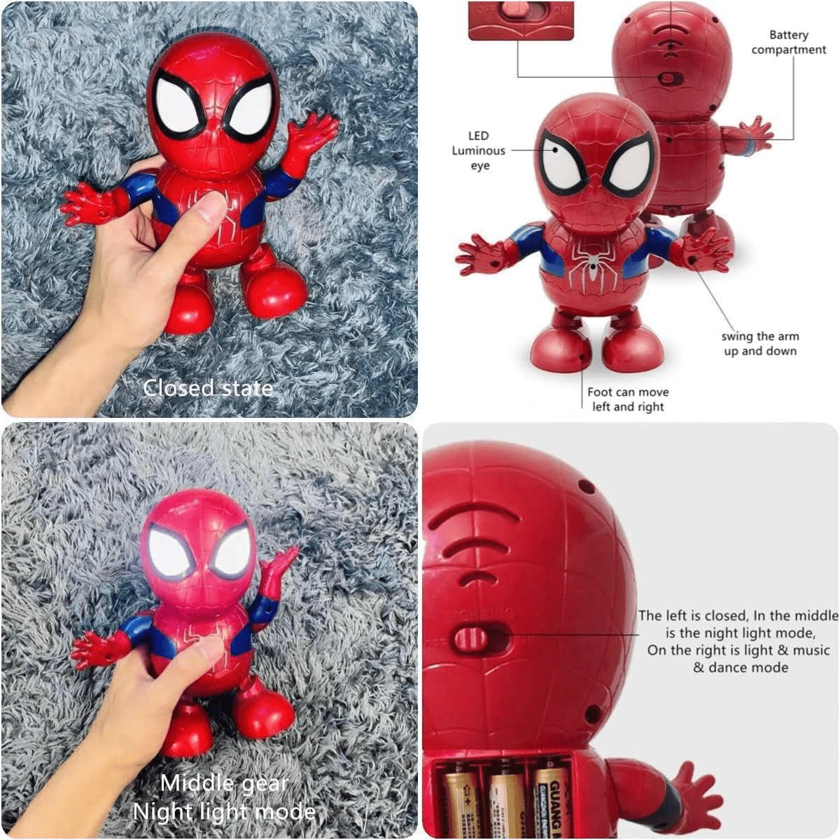 Dancing Spider-Man Toy with Lights & Music for Kids