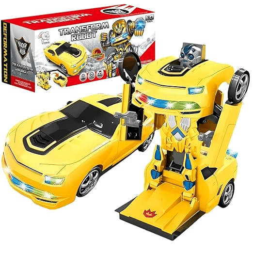 Transformer Robot Car Toy With Lights & Sound For Kids