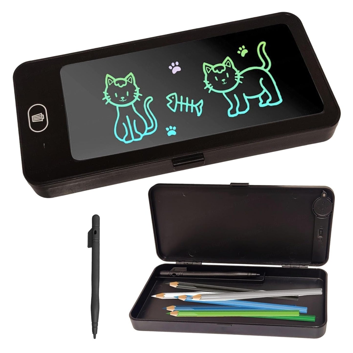 LCD Writing Tablet Pencil Box-Drawing Board Case with Erase Button