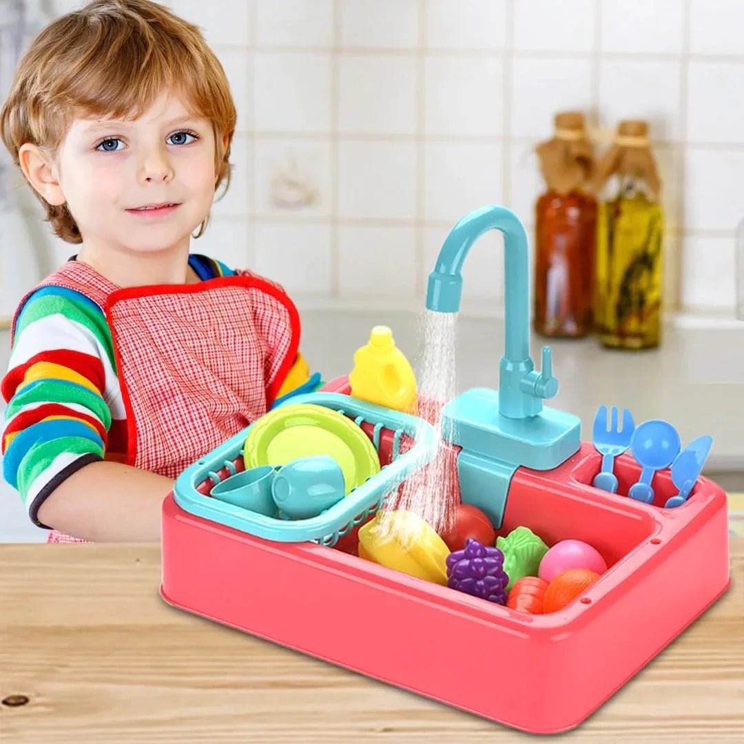 Electric Kitchen Sink Playset with Running Water